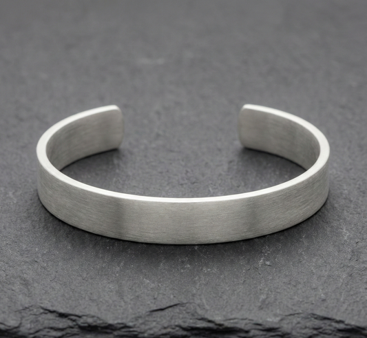 Surekar Matte Sterling Silver Cuff Bracelet for Men