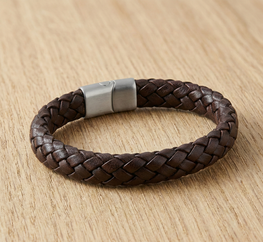 Surekar Men's Braided Leather Bracelet