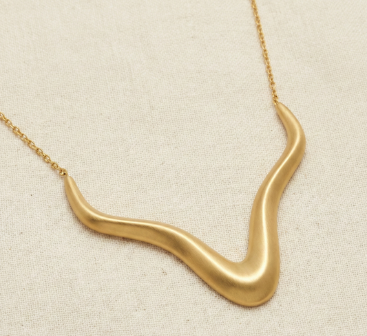 Surekar Sculptural V-Necklace for Women