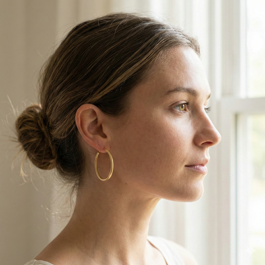 Surekar Minimalist Gold Hoop Earrings