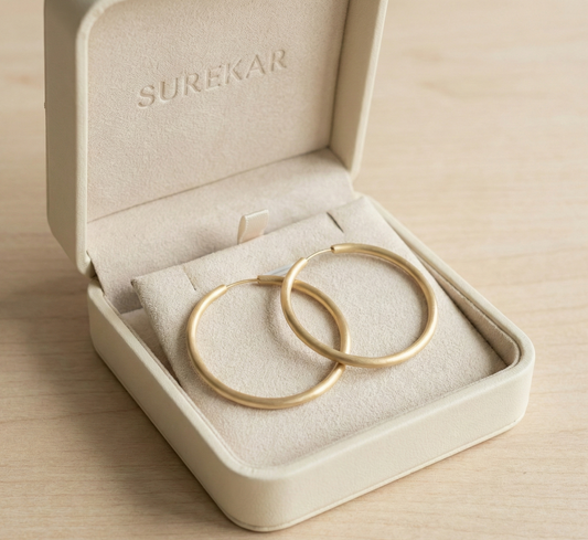 Surekar Minimalist Gold Hoop Earrings