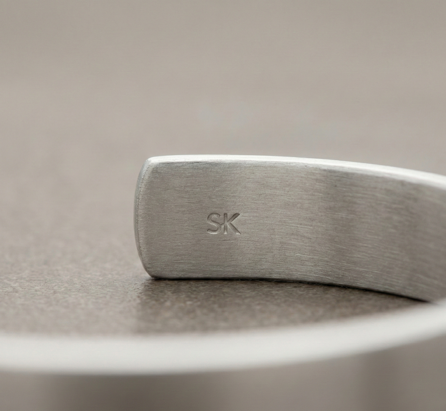 Surekar Matte Sterling Silver Cuff Bracelet for Men