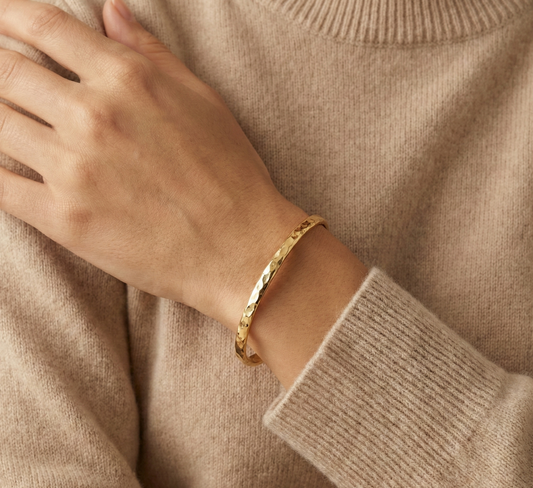 Surekar Hammered Gold Bangle for Women