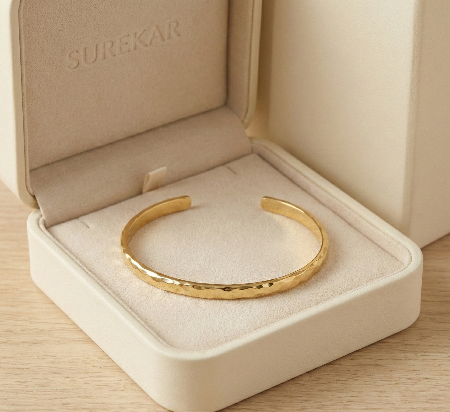 Surekar Hammered Gold Bangle for Women