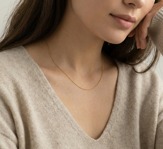 Surekar Silk Collection: 18K Gold Vermeil Minimalist Necklace