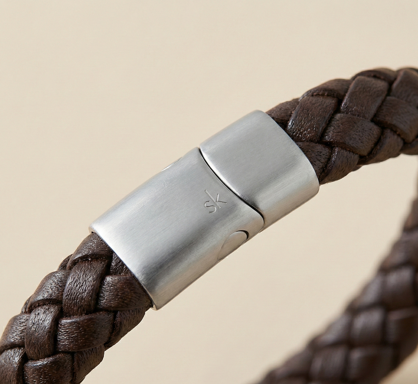 Surekar Men's Braided Leather Bracelet