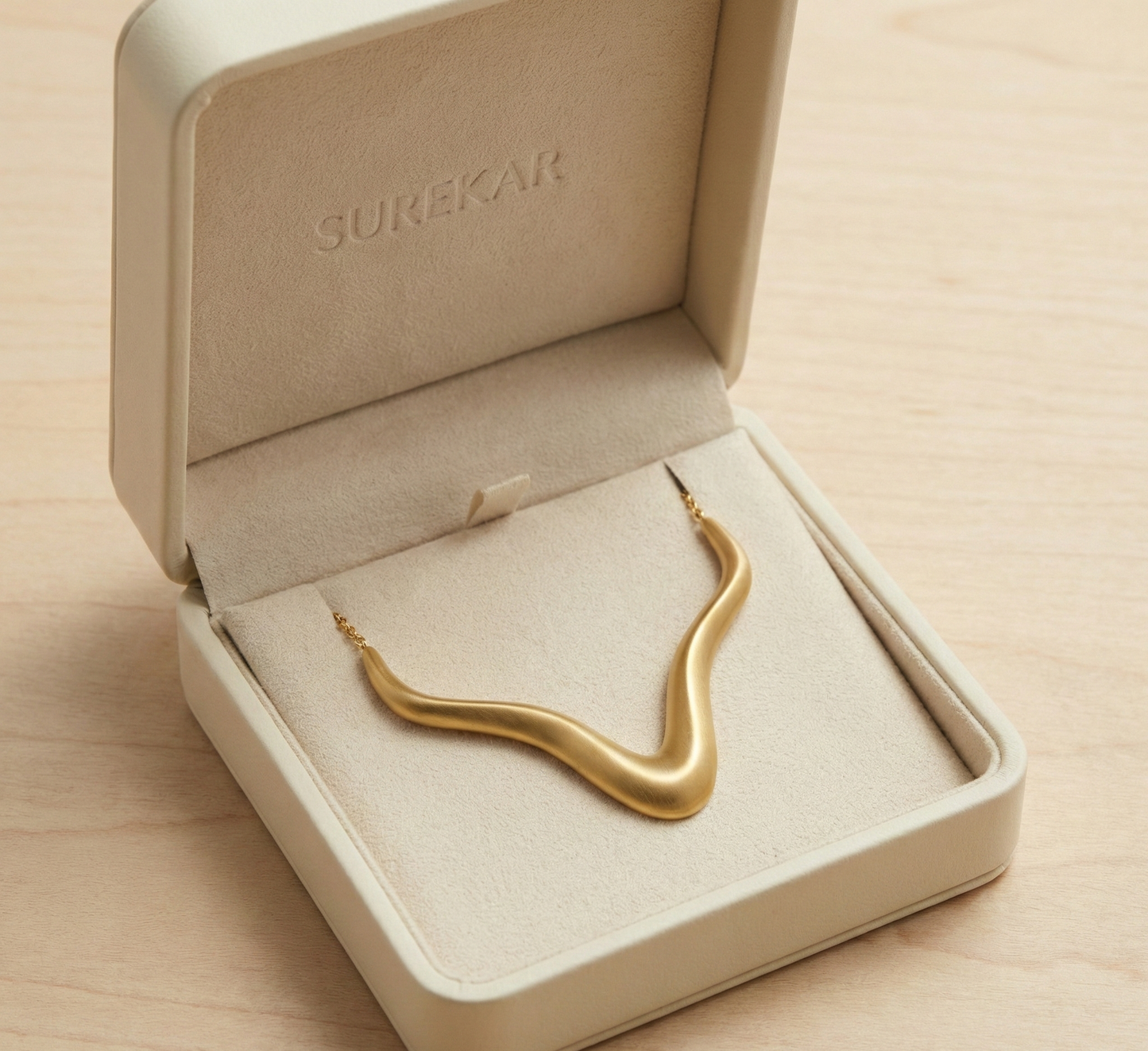 Surekar Sculptural V-Necklace for Women